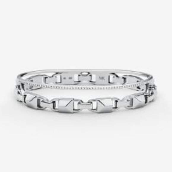 NWT  Michael Kors Women's Precious Metal-Plated Sterling Silver Mercer Link Pave - Picture 1 of 2
